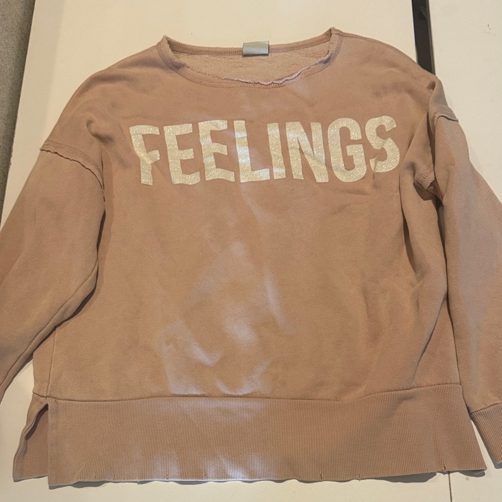 Zara Kids Tan Sweater with White Print